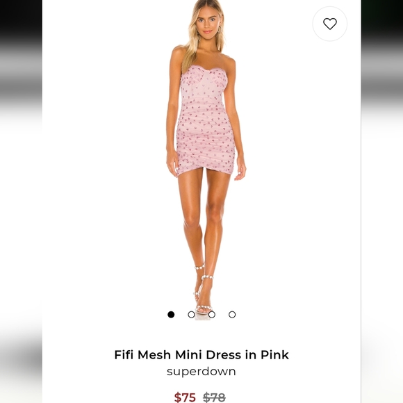 REVOLVE x Superdown Fifi Mesh Pink Glitter Hearts Mini Dress Medium - Picture 4 of 10